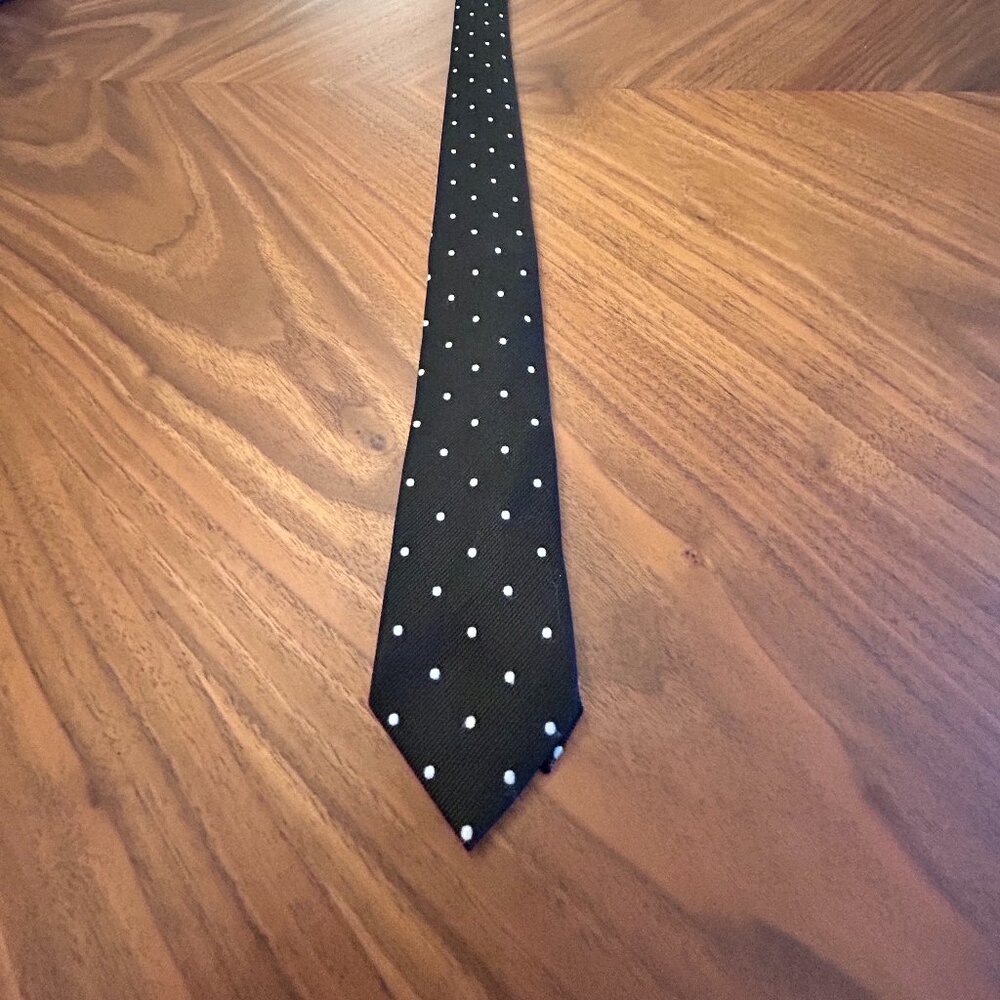 Men's American Eagle Black and White Polka Dot Tie